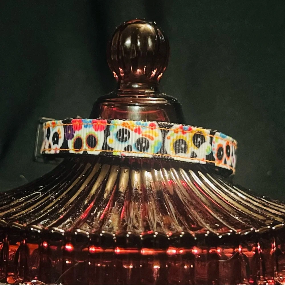 Handmade sugar skull breakaway Cat Collar